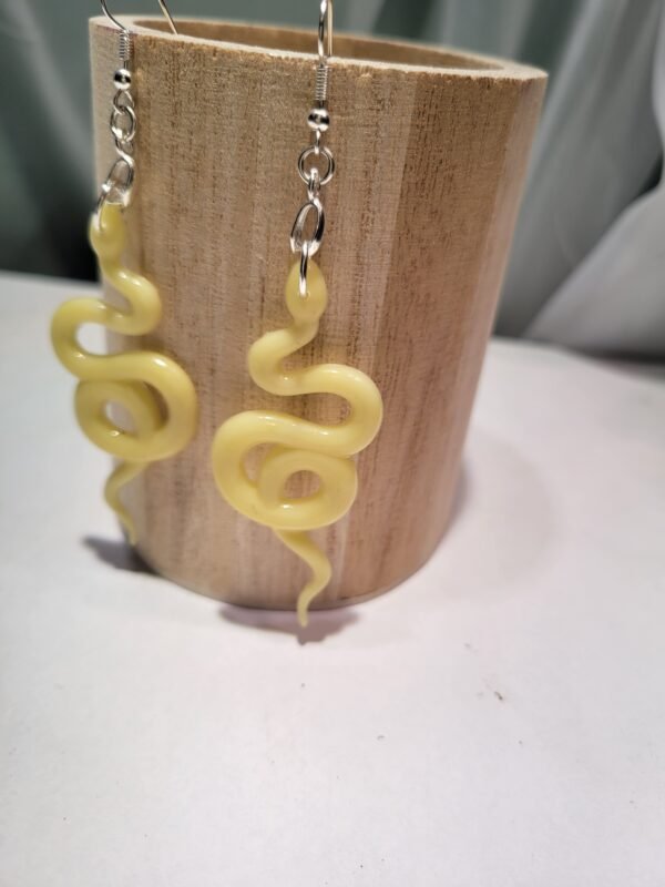 Coiled Snake Acrylic Earrings - Image 2