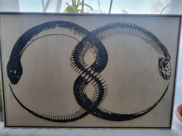 Snake & Skeleton Infinity Loop (burnwork)