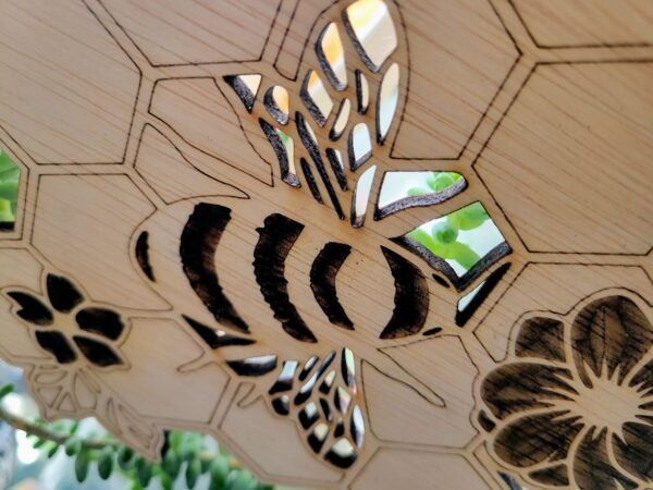 Bumble Bee on Honeycomb with Flowers (solid) - Image 4