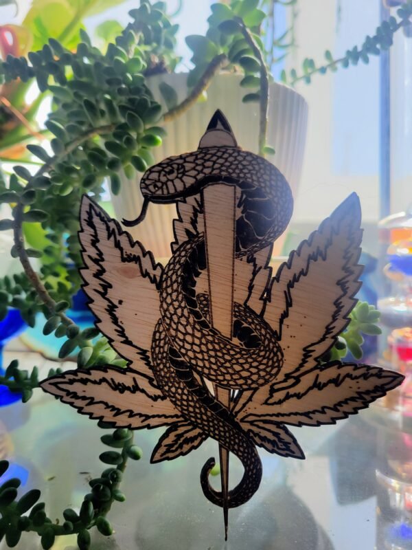 Cannabis Leaf, Blunt & Snake