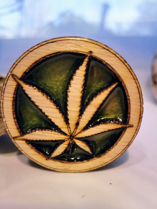 Cannabis Framed in Circle (layered, resin filled) - Image 4