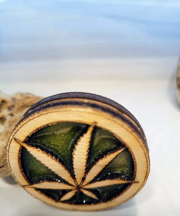 Cannabis Framed in Circle (layered, resin filled) - Image 5