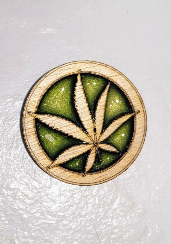 Cannabis Framed in Circle (layered, resin filled) - Image 6